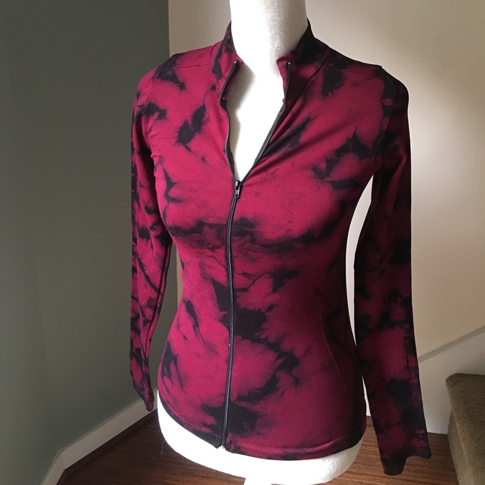 NUX Women's Red and Black Zip-Up Jacket